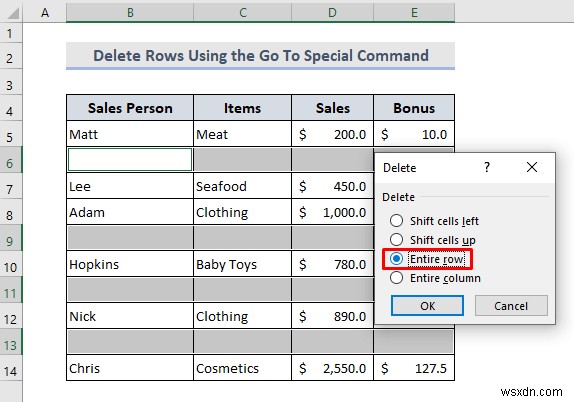 ลบแถวว่างใน Excel (8 วิธีที่เหมาะสม)