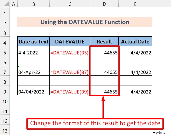 วิธีการแปลงรูปแบบทั่วไปเป็นวันที่ใน Excel (7 วิธี)