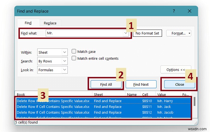 ลบแถวถ้าเซลล์มีค่าเฉพาะใน Excel (วิธี 3 วิธี)