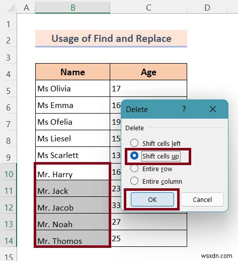 ลบแถวถ้าเซลล์มีค่าเฉพาะใน Excel (วิธี 3 วิธี)