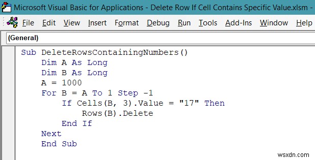 ลบแถวถ้าเซลล์มีค่าเฉพาะใน Excel (วิธี 3 วิธี)