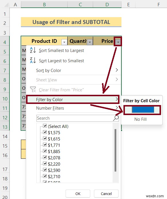 วิธีรวมเซลล์สีใน Excel (4 วิธี)