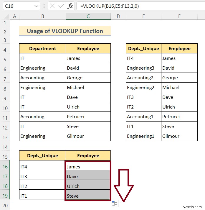 วิธีการ VLOOKUP และส่งกลับค่าหลายค่าใน Excel (8 วิธี)