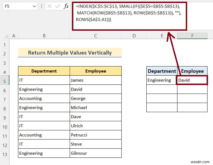 วิธีการ VLOOKUP และส่งกลับค่าหลายค่าใน Excel (8 วิธี)