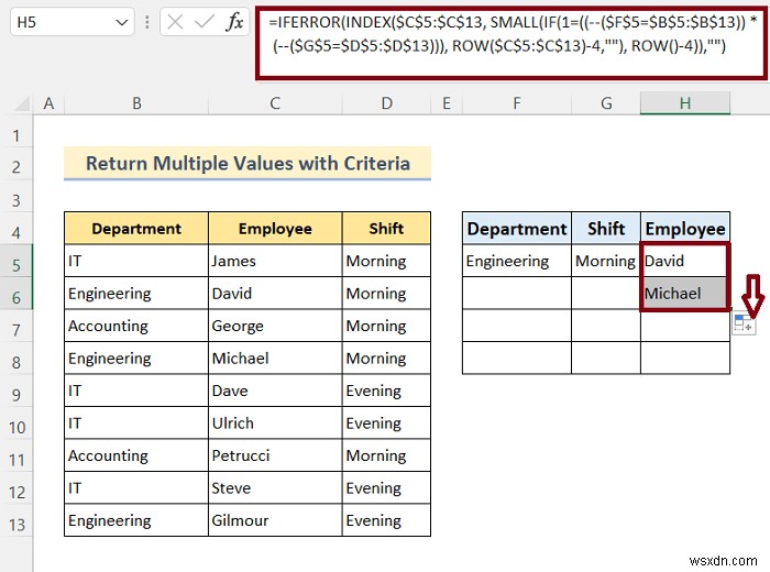 วิธีการ VLOOKUP และส่งกลับค่าหลายค่าใน Excel (8 วิธี)