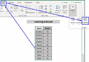 วิธีการแทรกผลรวมย่อยใน Excel