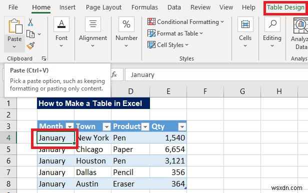 วิธีการสร้างตารางใน Excel (ด้วยการปรับแต่ง)