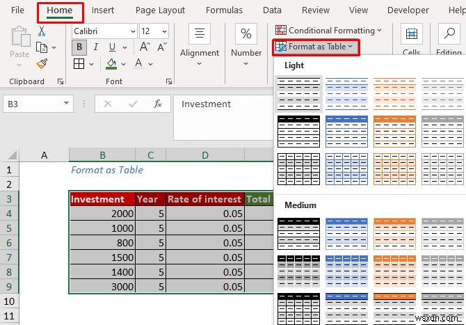 วิธีการสร้างตารางข้อมูลใน Excel (วิธี 5 วิธีที่ง่ายที่สุด)