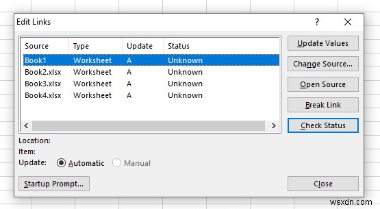 วิธีลบลิงก์ภายนอกใน Excel