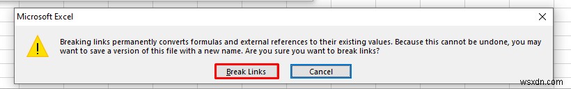 วิธีลบลิงก์ภายนอกใน Excel