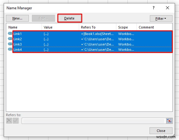 วิธีลบลิงก์ภายนอกใน Excel