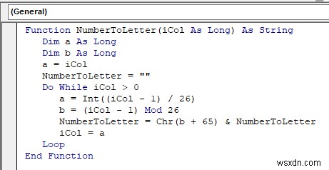 VBA เพื่อแปลงหมายเลขคอลัมน์เป็นตัวอักษรใน Excel (3 วิธี)