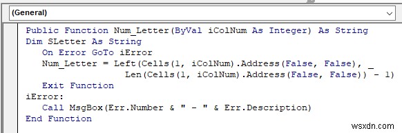 VBA เพื่อแปลงหมายเลขคอลัมน์เป็นตัวอักษรใน Excel (3 วิธี)