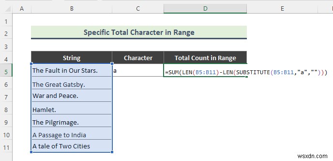Excel Count Occurrences of Character in String