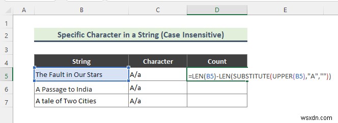 Excel Count Occurrences of Character in String