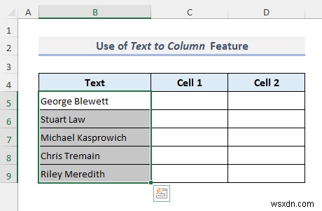 วิธีแยกเซลล์ใน Excel (5 เคล็ดลับง่ายๆ)