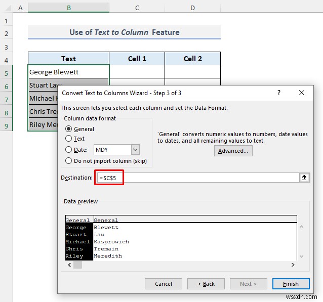 วิธีแยกเซลล์ใน Excel (5 เคล็ดลับง่ายๆ)