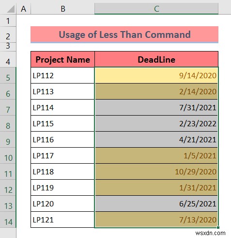 ใช้การจัดรูปแบบตามเงื่อนไขกับวันที่เกินกำหนดใน Excel (3 วิธี)