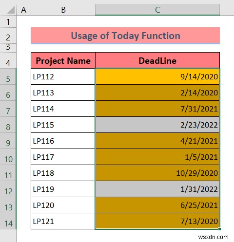 ใช้การจัดรูปแบบตามเงื่อนไขกับวันที่เกินกำหนดใน Excel (3 วิธี)