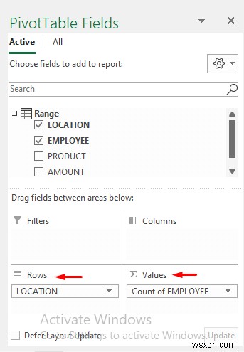 นับรายการที่ซ้ำกันใน Excel Pivot Table (2 วิธีง่ายๆ)