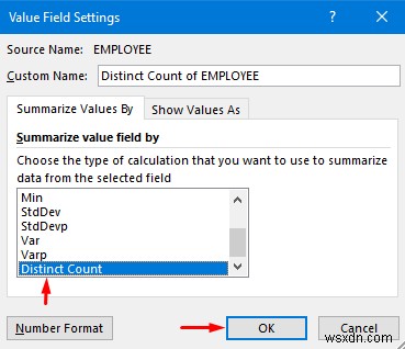 นับรายการที่ซ้ำกันใน Excel Pivot Table (2 วิธีง่ายๆ)