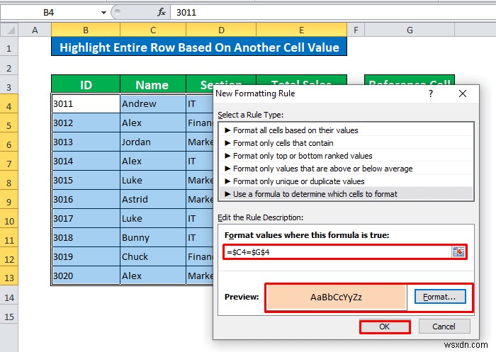 การจัดรูปแบบตามเงื่อนไขโดยยึดตามเซลล์อื่นใน Excel (6 วิธี)