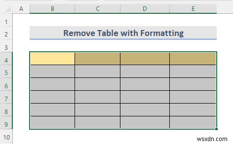 วิธีการลบตารางใน Excel (6 วิธี)