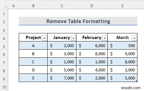 วิธีการลบตารางใน Excel (6 วิธี)