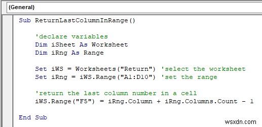 VBA เพื่อใช้ช่วงตามหมายเลขคอลัมน์ใน Excel (4 วิธี)