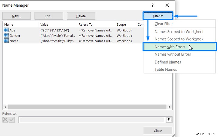 วิธีลบช่วงที่มีชื่อใน Excel (4 วิธีด่วน)