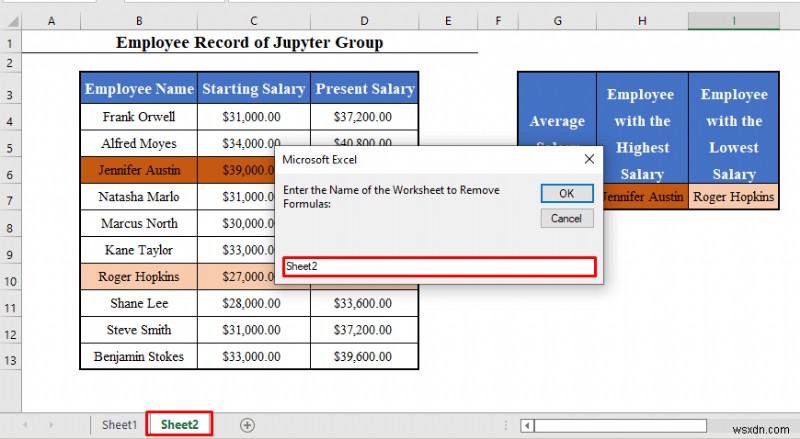 VBA เพื่อลบสูตรใน Excel รักษาค่าและการจัดรูปแบบ