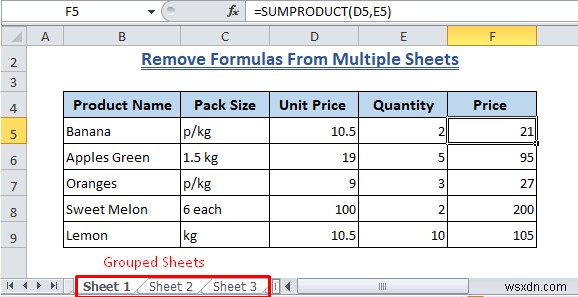 วิธีการล้างสูตรใน Excel (วิธี 7+)