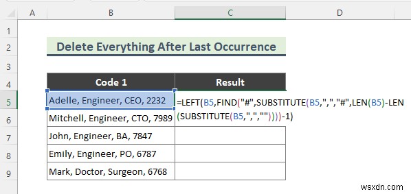 วิธีลบทุกอย่างหลังอักขระใน Excel (7 วิธี)