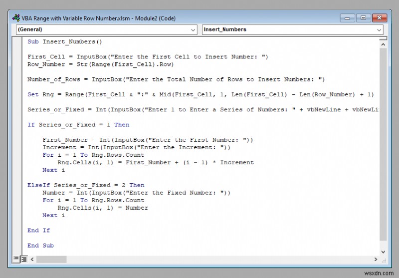 ช่วง VBA ที่มีหมายเลขแถวตัวแปรใน Excel (4 ตัวอย่าง)