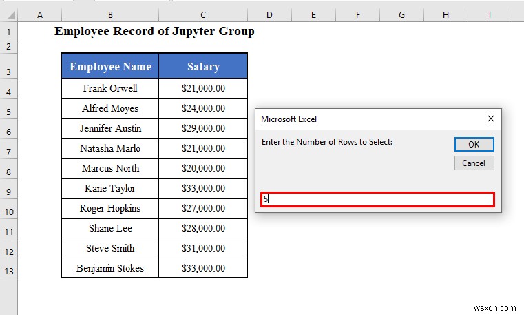 ช่วง VBA ที่มีหมายเลขแถวตัวแปรใน Excel (4 ตัวอย่าง)