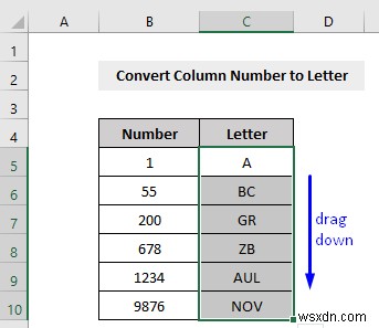 วิธีการแปลงหมายเลขคอลัมน์เป็นตัวอักษรใน Excel (3 วิธี)