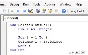 มาโคร VBA เพื่อลบคอลัมน์ตามเกณฑ์ใน Excel (8 ตัวอย่าง)