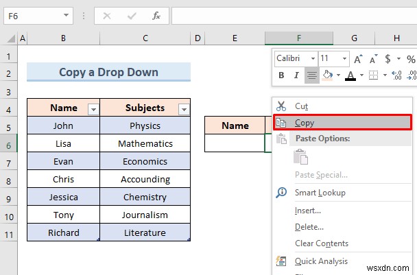 สร้างรายการแบบหล่นลงของ Excel จากตาราง (5 ตัวอย่าง)