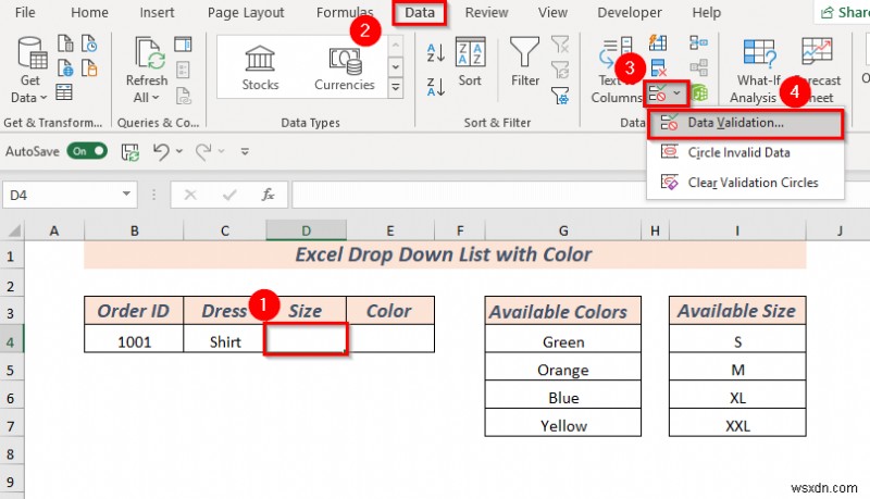 วิธีการสร้างรายการแบบหล่นลงของ Excel พร้อมสี (2 วิธี)