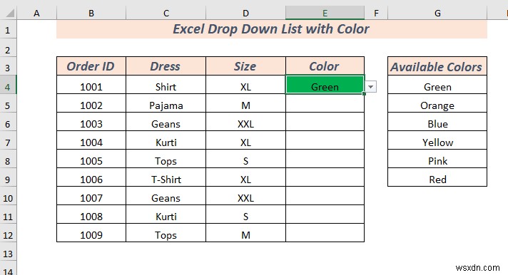 วิธีการสร้างรายการแบบหล่นลงของ Excel พร้อมสี (2 วิธี)