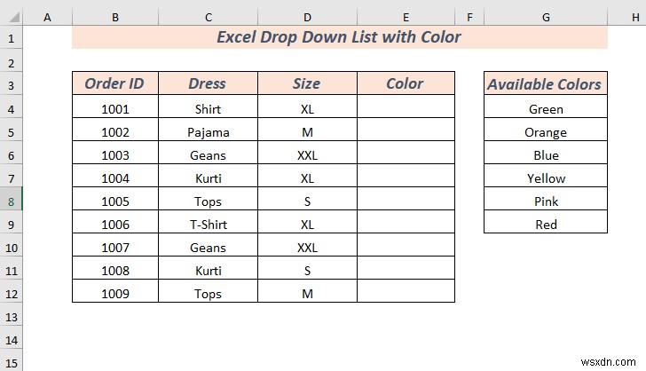 วิธีการสร้างรายการแบบหล่นลงของ Excel พร้อมสี (2 วิธี)