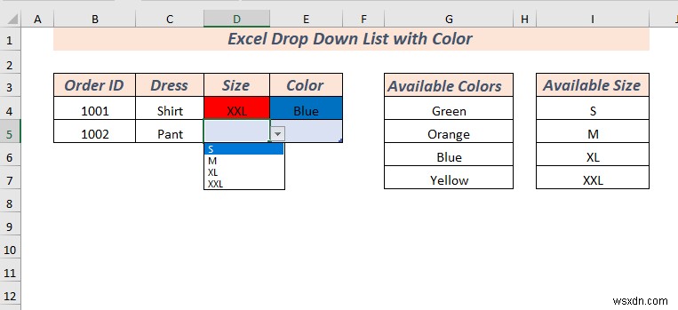 วิธีการสร้างรายการแบบหล่นลงของ Excel พร้อมสี (2 วิธี)