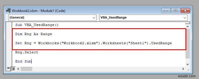 วิธีใช้คุณสมบัติ UsedRange ของ VBA ใน Excel (4 วิธี)