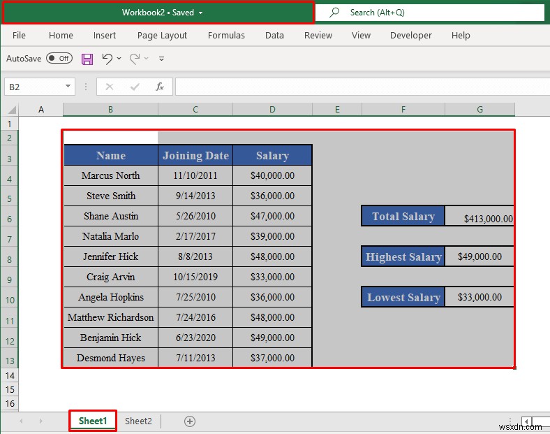 วิธีใช้คุณสมบัติ UsedRange ของ VBA ใน Excel (4 วิธี)