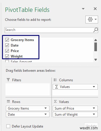 วิธีคำนวณค่าเฉลี่ยถ่วงน้ำหนักใน Excel Pivot Table