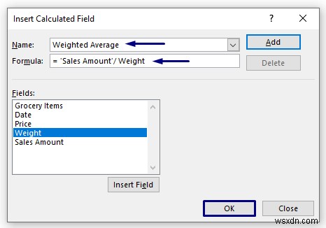 วิธีคำนวณค่าเฉลี่ยถ่วงน้ำหนักใน Excel Pivot Table