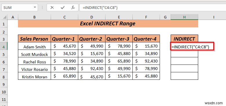 วิธีใช้ช่วงทางอ้อมของ Excel (8 วิธีที่ง่ายที่สุด)