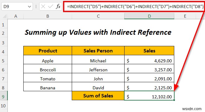 วิธีใช้ที่อยู่ทางอ้อมใน Excel (4 ตัวอย่าง)