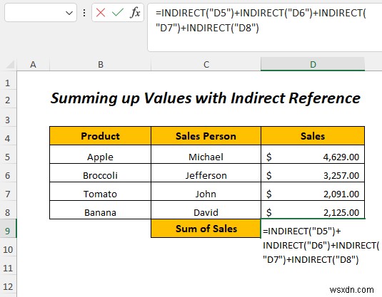 วิธีใช้ที่อยู่ทางอ้อมใน Excel (4 ตัวอย่าง)