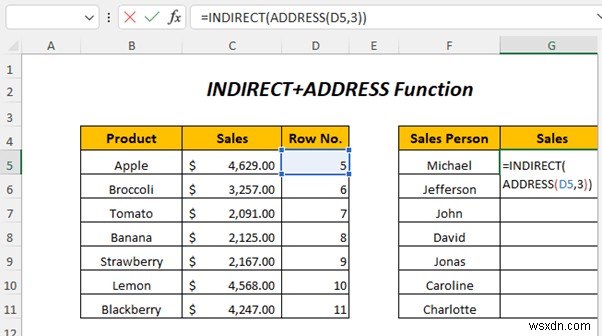 วิธีใช้ที่อยู่ทางอ้อมใน Excel (4 ตัวอย่าง)